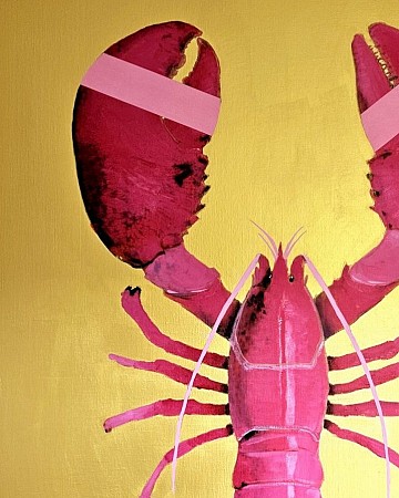 Pink Lobster geschilderd door WVD ART