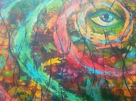 Eye of the hurricane geschilderd door Anja Berkers Art