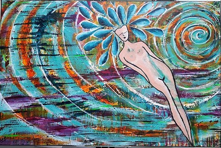 She rises geschilderd door Anja Berkers Art