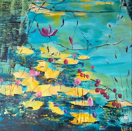 Tuinen van Monet geschilderd door Loes Loe-sei Beks