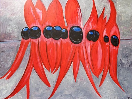Bloemvlammen geschilderd door Theo van Leipsig