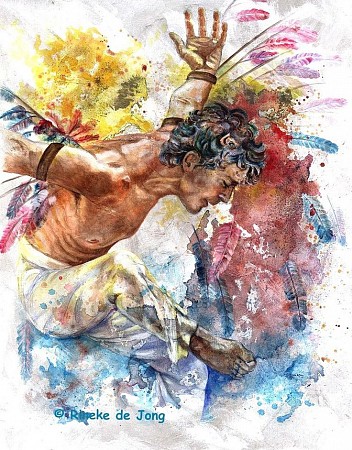 Icarus geschilderd door Rineke de Jong